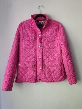 Crown & Ivy Pink Quilted Barn Jacket Medium